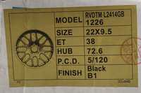Alu kolo RIVA 9.5x22" ET38, 5x120x72.5