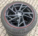 Alu kolo MOTEC 8.5x19“ ET35, 5x112x66.5 a Dunlop SP Sport Maxx 050 245/40 R19 94W RFT 30% + čidla tlaku TPMS
