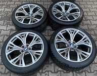 Alu kolo originál BMW X5 a X6 Přední 5x120x74 10x21" ET40 a Yokohama BluEarth Winter V905 285/35 R21 105V XL 50%, Zadní 5x120x72,5 11.5x21" ET38 a Yokohama BluEarth Winter V905 325/30 R21 108V XL 50% + čidla tlaku TPMS