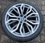 Alu kolo originál BMW X5 a X6 Přední 5x120x74 10x21" ET40 a Dunlop SP Sport Maxx 285/35 R21 105Y XL RFT * 70%, Zadní 5x120x74 11.5x21" ET38 a Dunlop SP Sport Maxx 325/30 R21 108Y XL RFT * 60%
