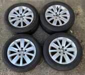 Alu kolo originál VW 7x16" ET45 5x112x57 a Pirelli Cinturato P7 215/55 R16 97W XL 70% a Dunlop Sport BlueResponse 215/55 R16 97W XL 90%