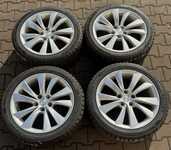 Alu kolo originál TESLA 8x19" ET40, 5x120x64 a Sailun Ice Blazer Arctic EVO 245/45 R19 102V XL 70% + čidla tlaku TPMS